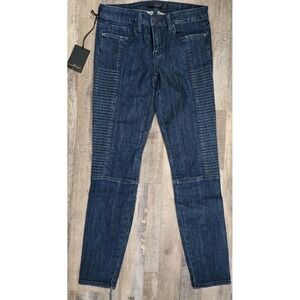 Womans NWT GENETIC Soma Quilted Moto Size 27 Moto Jeans Dark Wash Los Angeles